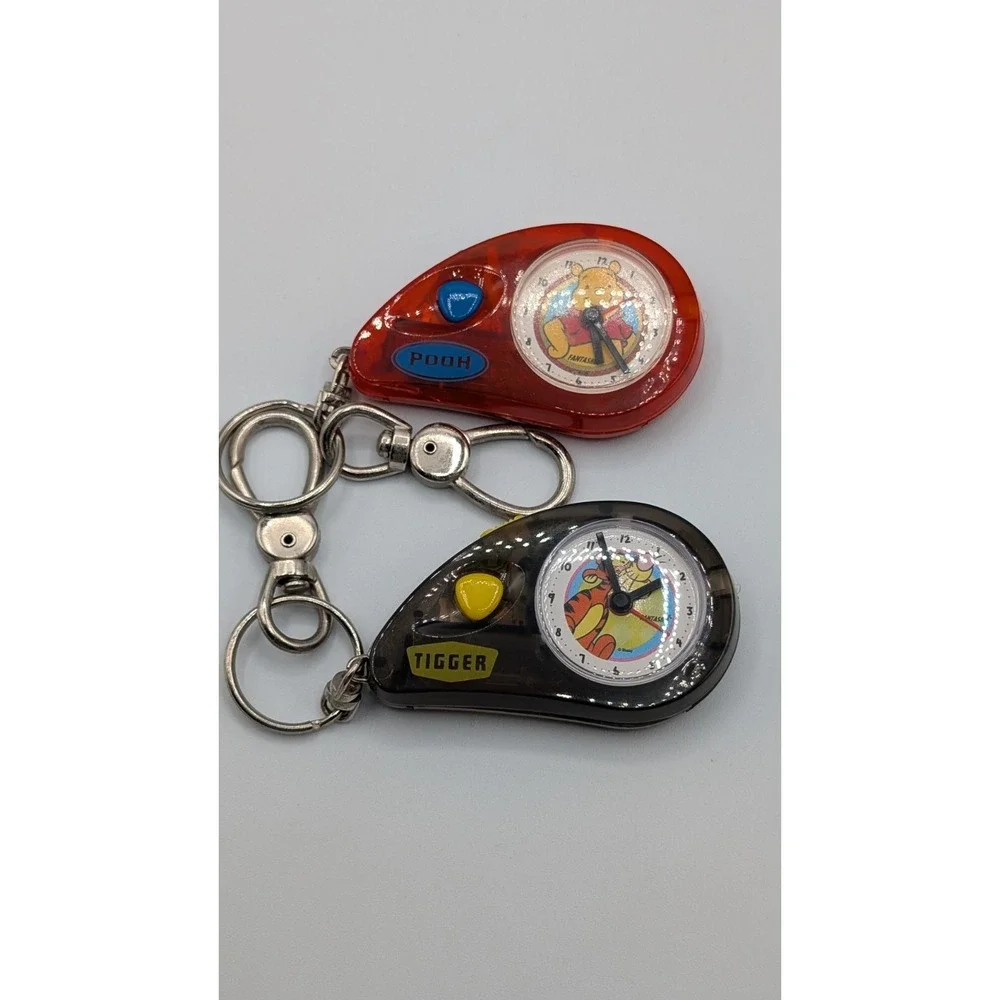 Disney Winnie The Pooh & Tigger Mini Clip On Clock With Light Lot Of 2 For Parts